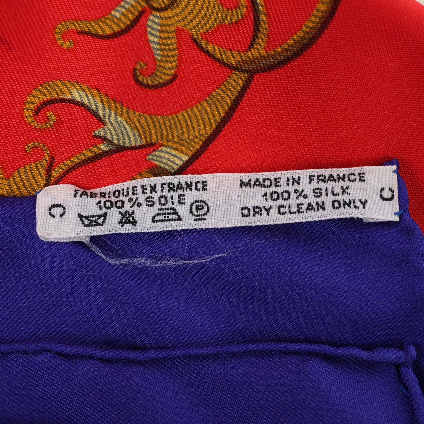 Hermès Carré 90 „Souvenirs de Paris“ Schal aus 100 % Seide in Blau