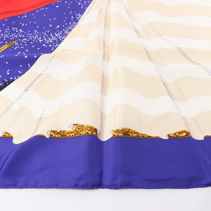 Hermès Carré 90 „Souvenirs de Paris“ Schal aus 100 % Seide in Blau