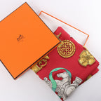 Hermès Carré 90 "Ferronnerie" Silk handkerchief in Red