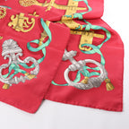 Hermès Carré 90 "Ferronnerie" Silk handkerchief in Red