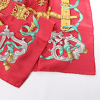 Hermès Carré 90 "Ferronnerie" Silk handkerchief in Red