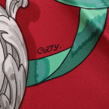 Hermès Carré 90 "Ferronnerie" Silk handkerchief in Red