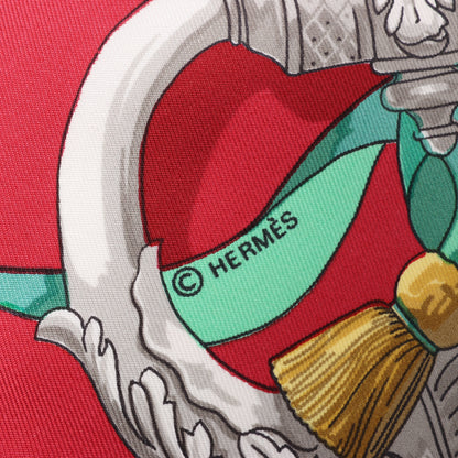 Hermès Carré 90 "Ferronnerie" Silk handkerchief in Red