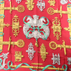 Hermès Carré 90 "Ferronnerie" Silk handkerchief in Red