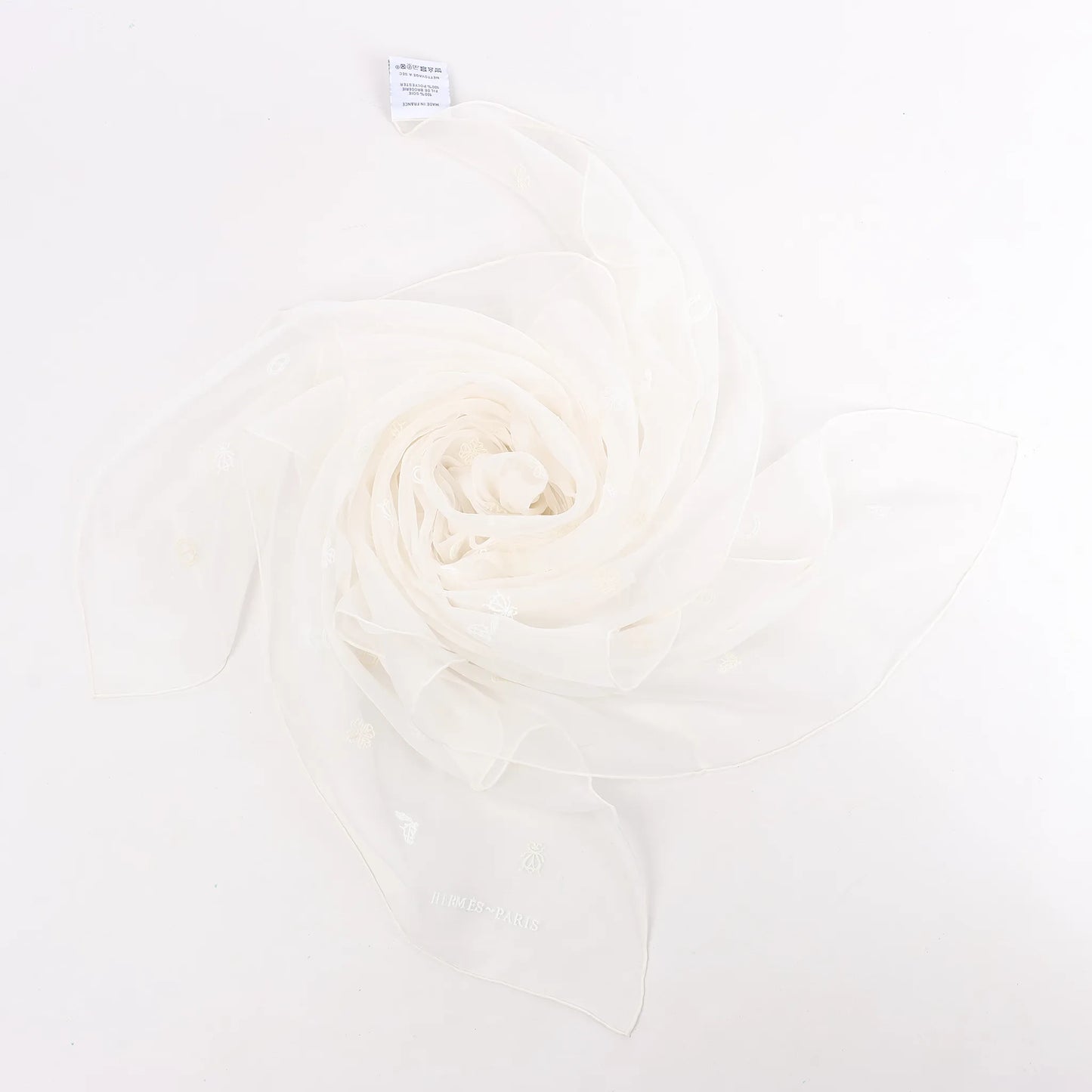 Hermès Carré 100 "Multicharms" Silk handkerchief in White