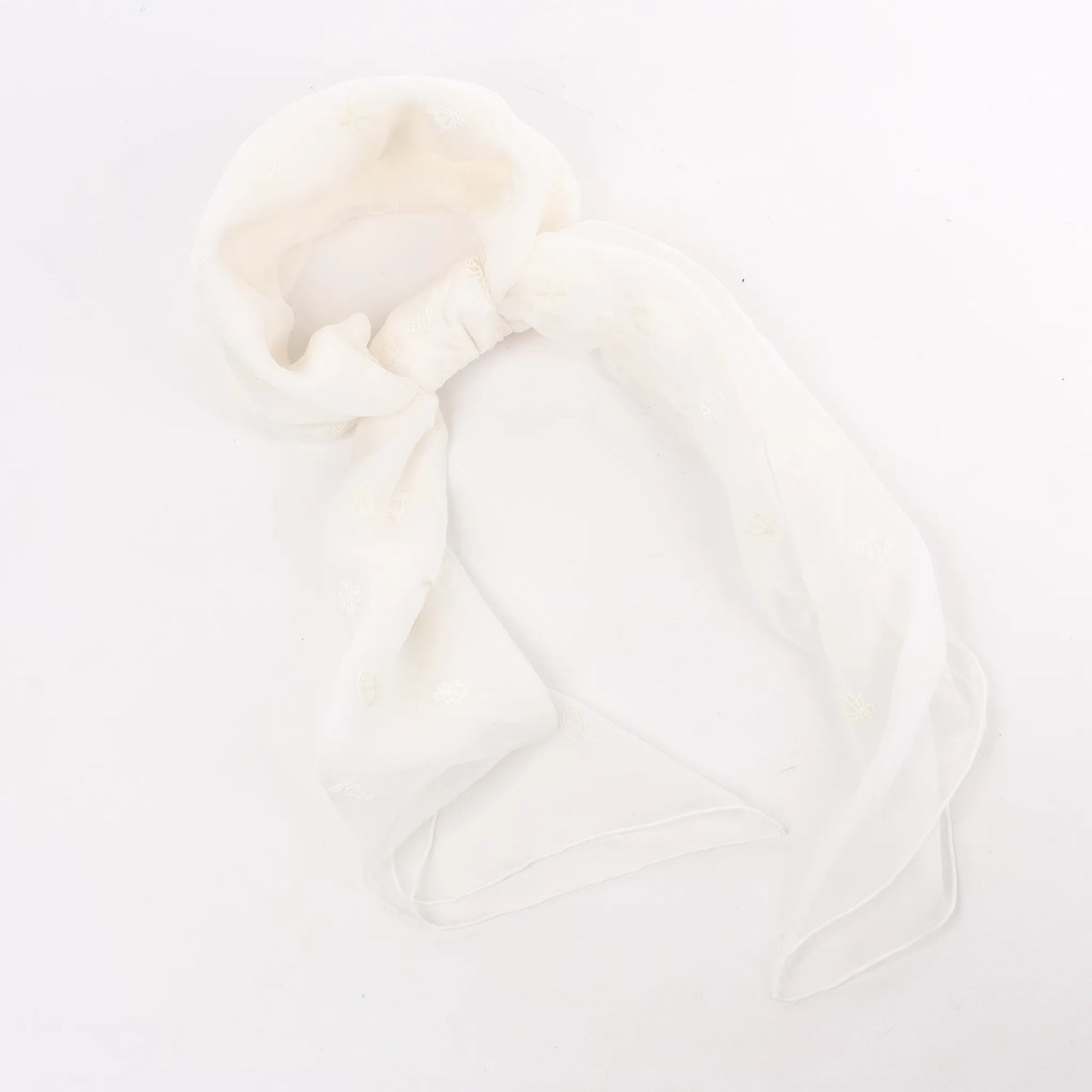 Hermès Carré 100 "Multicharms" Silk handkerchief in White