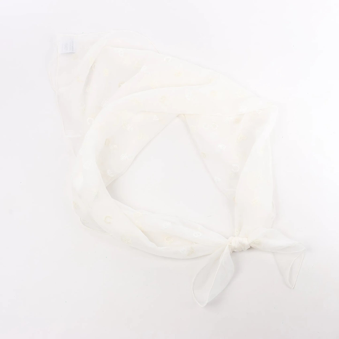 Hermès Carré 100 "Multicharms" Silk handkerchief in White