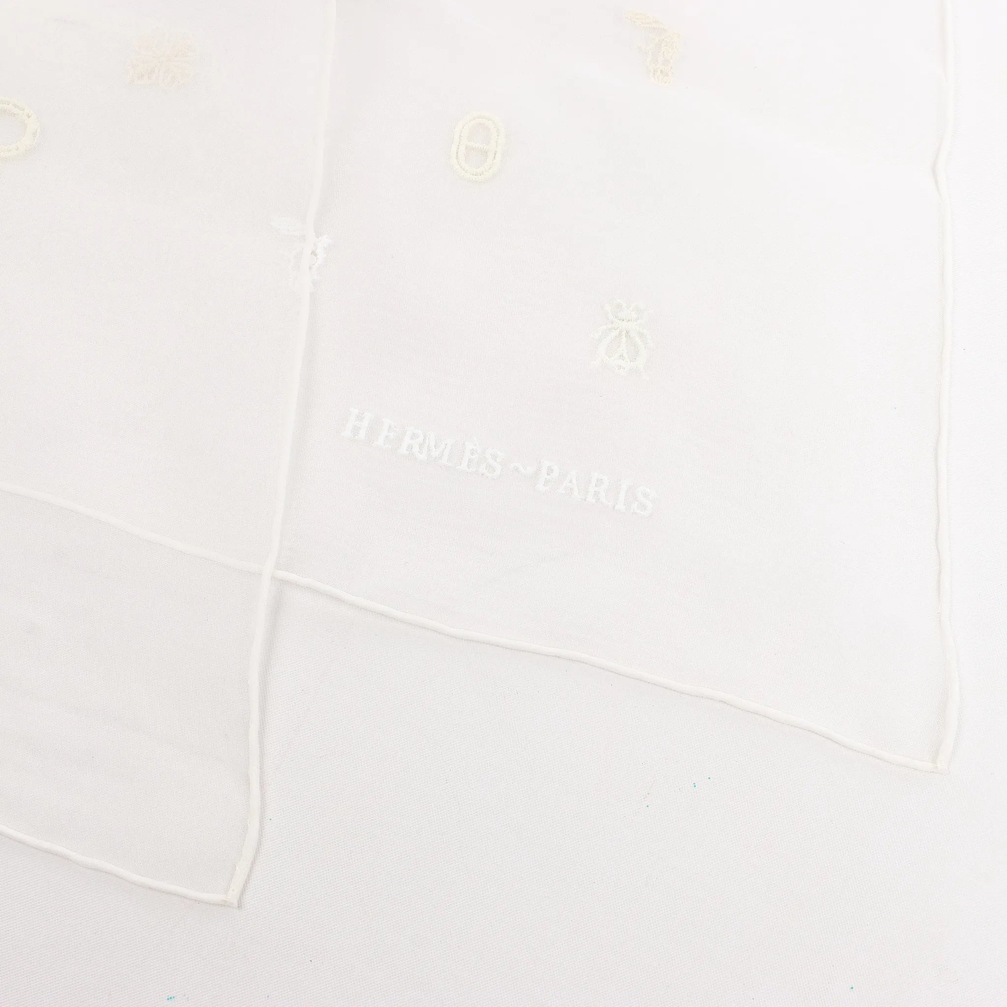 Hermès Carré 100 "Multicharms" Silk handkerchief in White
