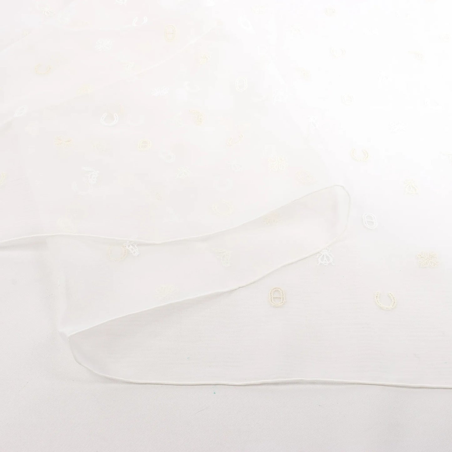 Hermès Carré 100 "Multicharms" Silk handkerchief in White