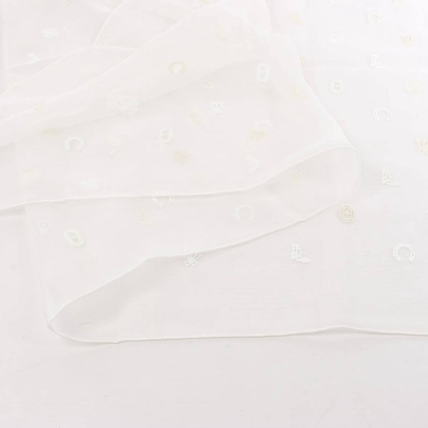 Hermès Carré 100 "Multicharms" Silk handkerchief in White