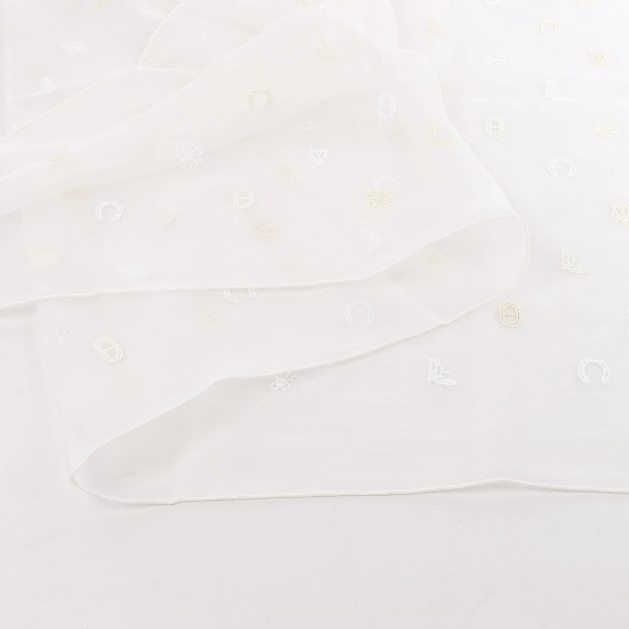 Hermès Carré 100 "Multicharms" Silk handkerchief in White