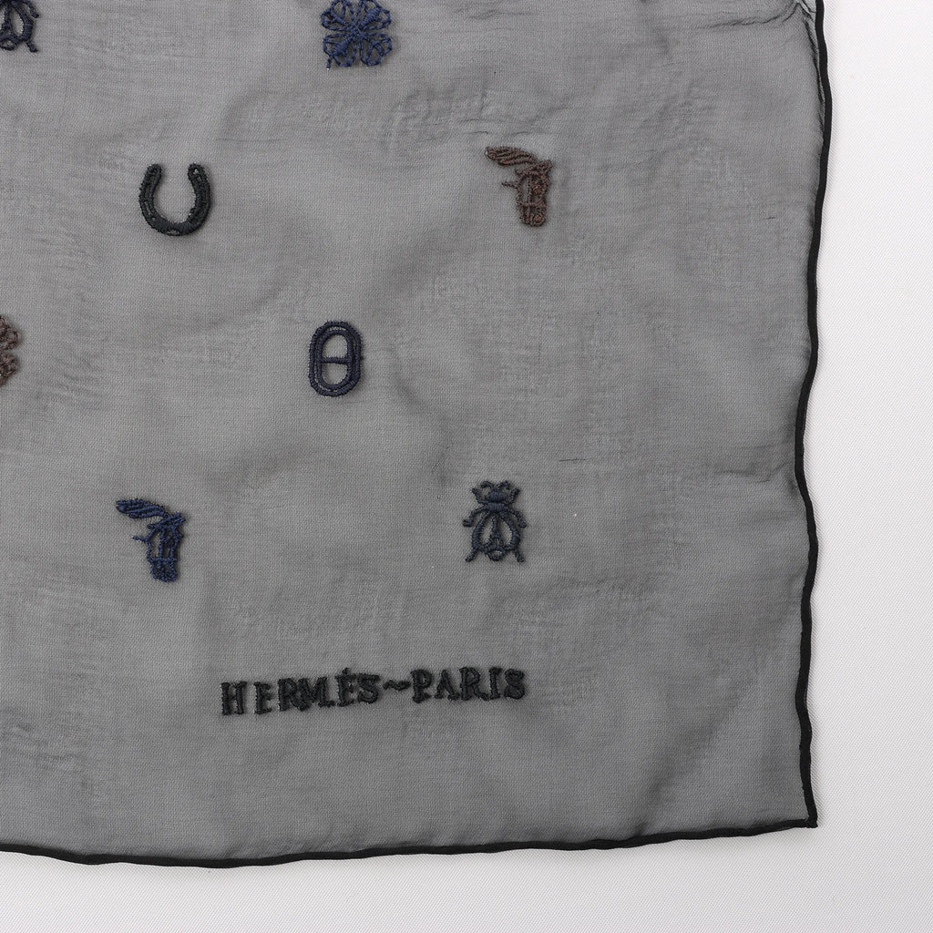 Hermès Carré 100 "Multicharms" Silk handkerchief in Black