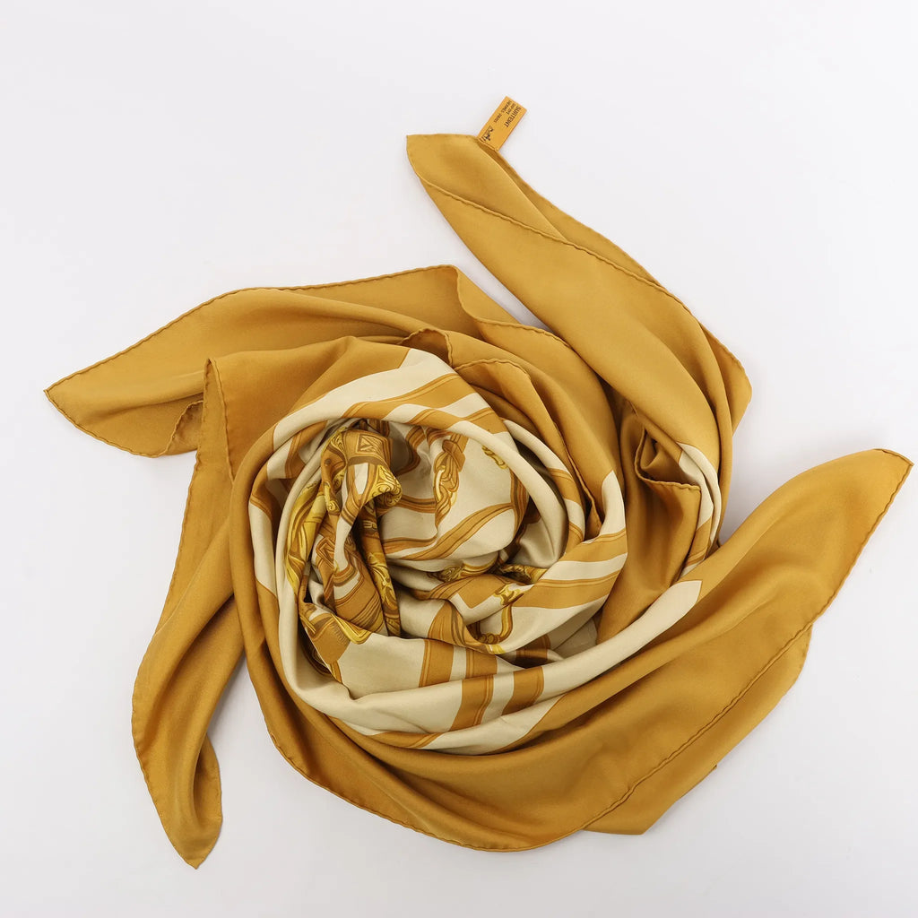 Hermès Carré 140 "BRIDES de GALA" Silk handkerchief in Brown