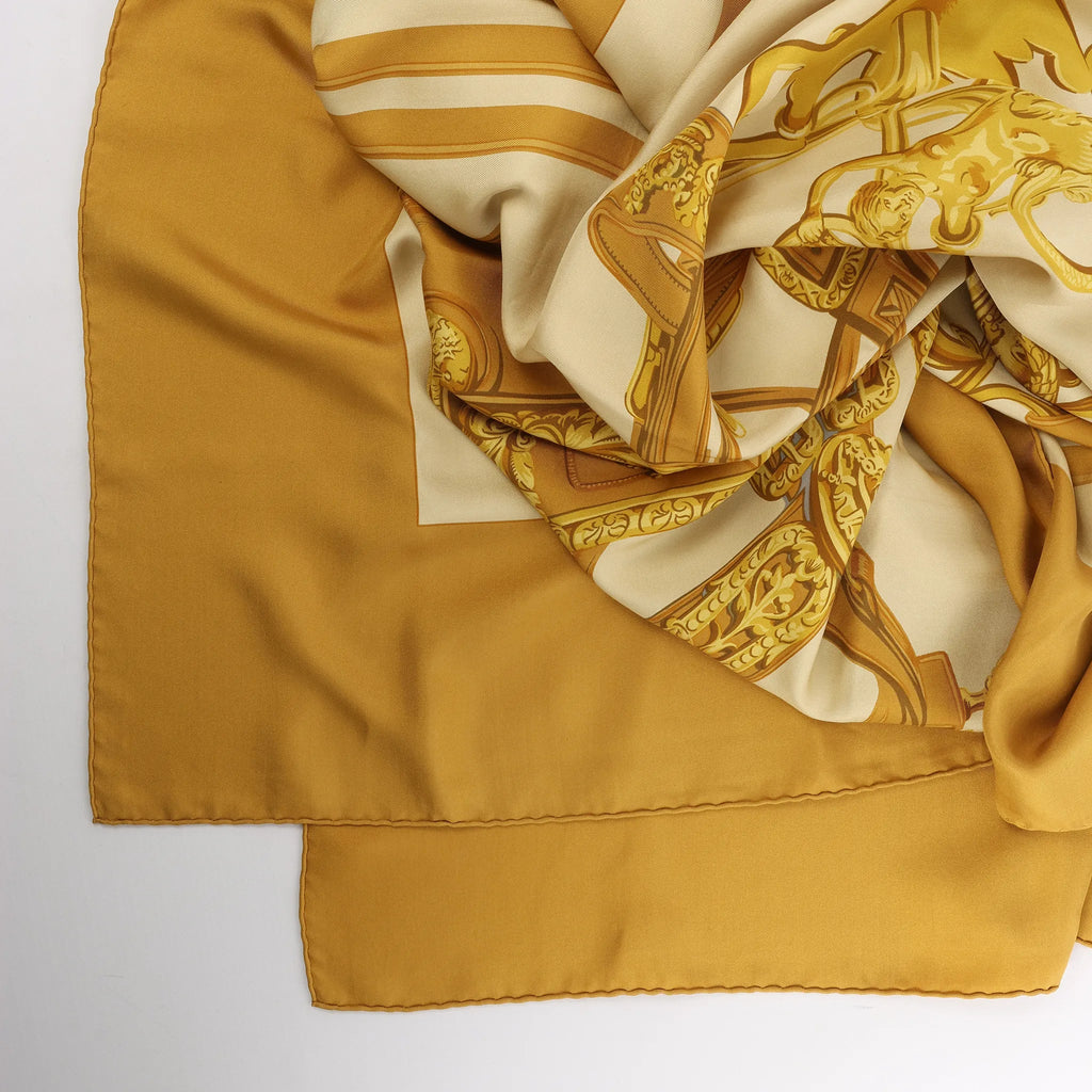 Hermès Carré 140 "BRIDES de GALA" Silk handkerchief in Brown