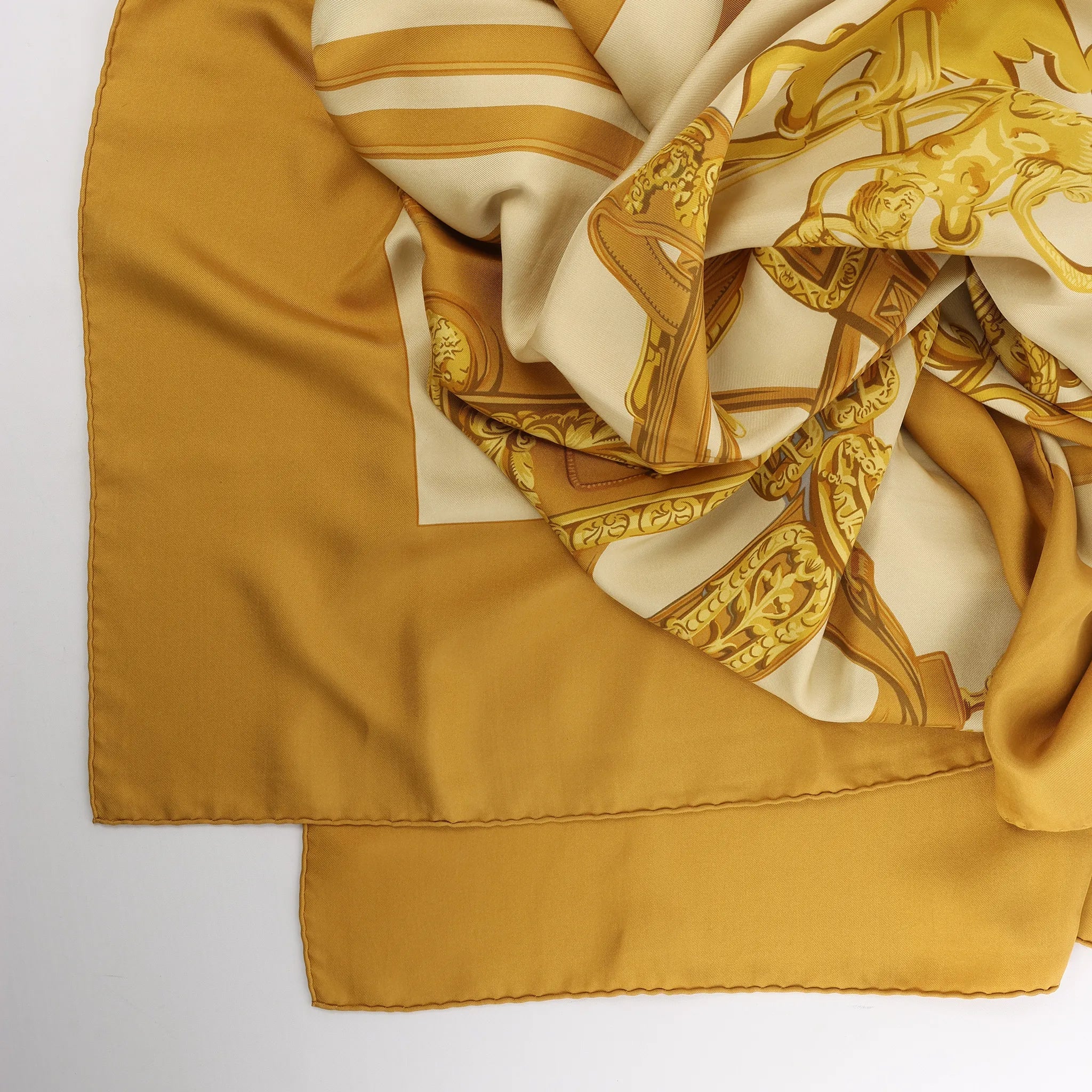 Hermès Carré 140 "BRIDES de GALA" Silk handkerchief in Brown