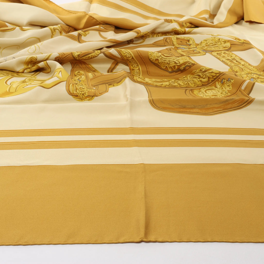 Hermès Carré 140 "BRIDES de GALA" Silk handkerchief in Brown