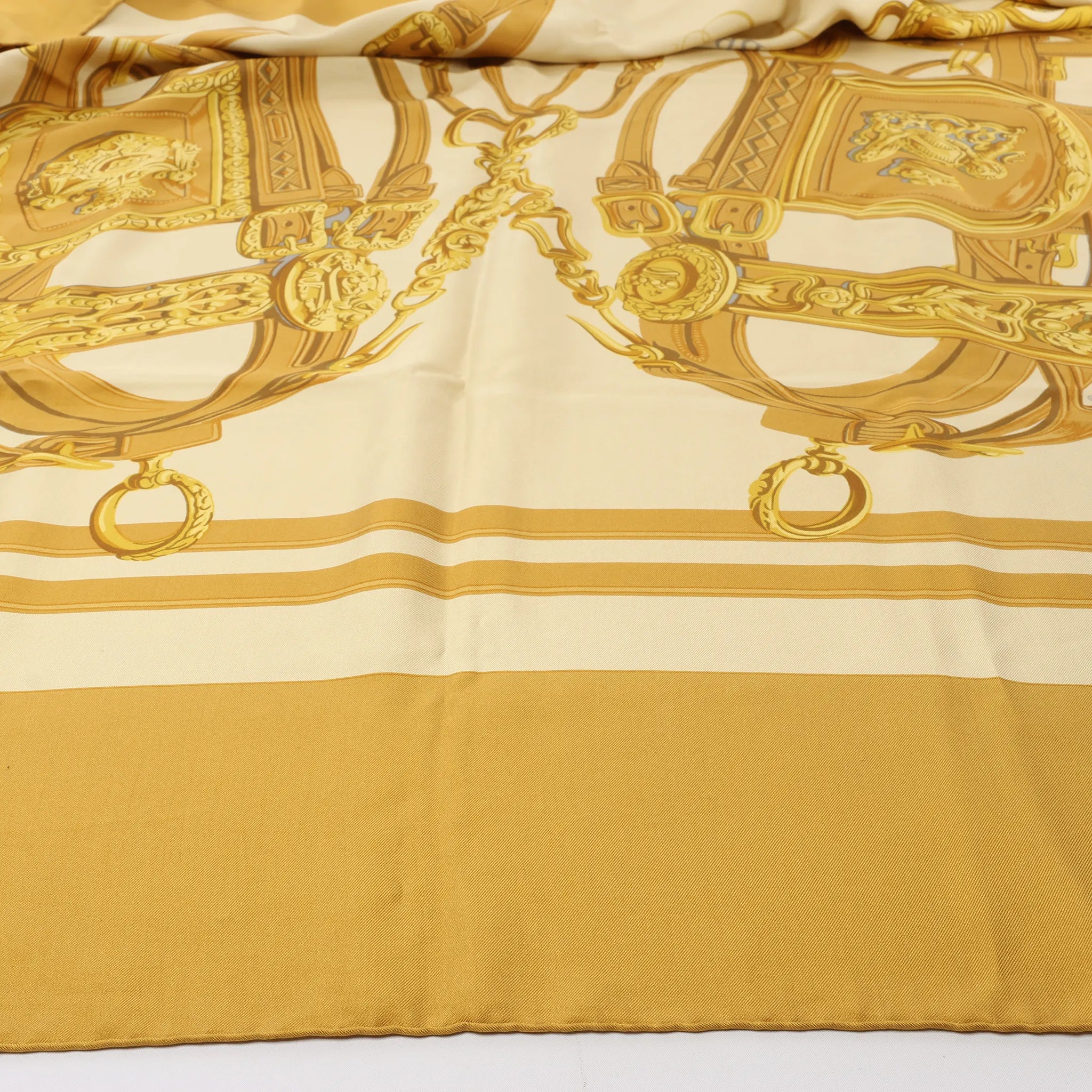 Hermès Carré 140 "BRIDES de GALA" Silk handkerchief in Brown