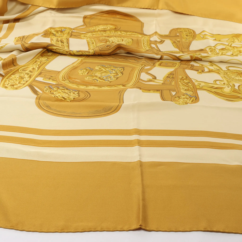 Hermès Carré 140 "BRIDES de GALA" Silk handkerchief in Brown