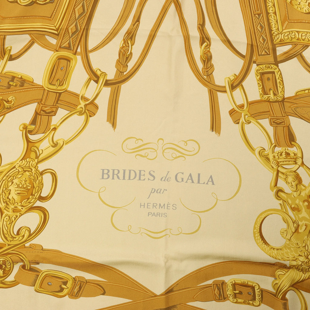 Hermès Carré 140 "BRIDES de GALA" Silk handkerchief in Brown