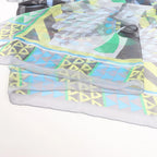 Hermès Carré 140 "CHEVAUX DE KARNAK" Silk handkerchief in Gray