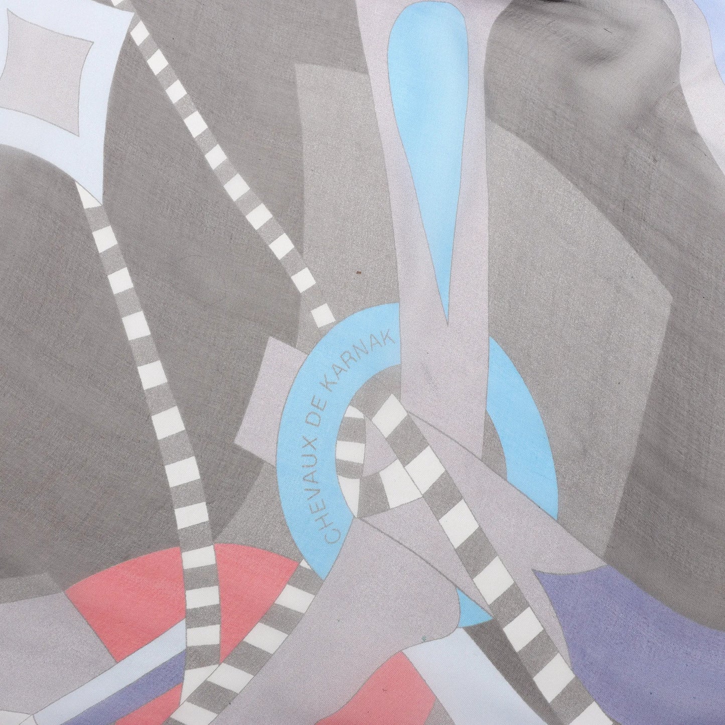 Hermès Carré 140 "CHEVAUX DE KARNAK" Silk handkerchief in Gray