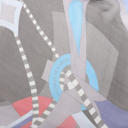 Hermès Carré 140 "CHEVAUX DE KARNAK" Silk handkerchief in Gray