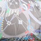 Hermès Carré 140 "CHEVAUX DE KARNAK" Silk handkerchief in Gray