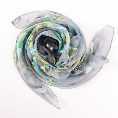 Hermès Carré 140 "CHEVAUX DE KARNAK" Silk handkerchief in Gray