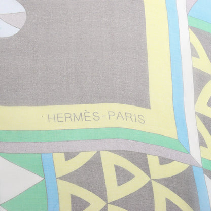 Hermès Carré 140 "CHEVAUX DE KARNAK" Silk handkerchief in Gray