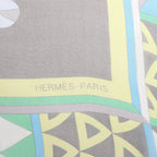 Hermès Carré 140 "CHEVAUX DE KARNAK" Silk handkerchief in Gray