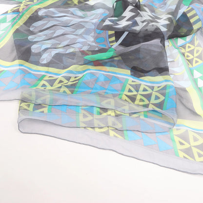 Hermès Carré 140 "CHEVAUX DE KARNAK" Silk handkerchief in Gray