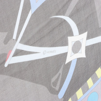 Hermès Carré 140 "CHEVAUX DE KARNAK" Silk handkerchief in Gray