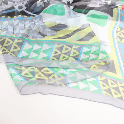 Hermès Carré 140 "CHEVAUX DE KARNAK" Silk handkerchief in Gray