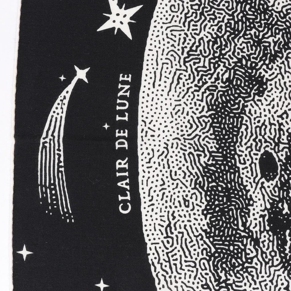 Hermès Carré 140 "Clair De Lune" Cashmere x Silk Scarve in Black