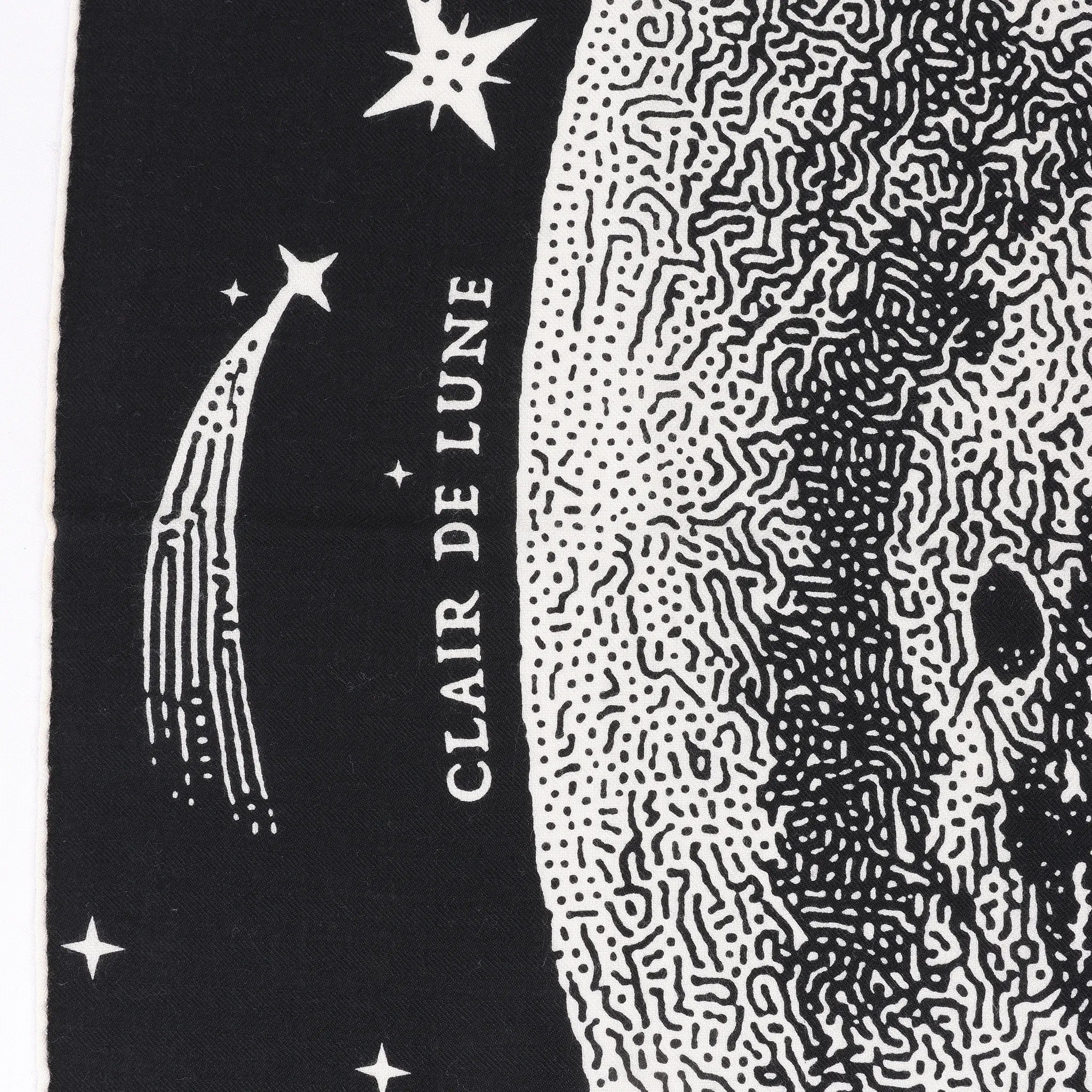 Hermès Carré 140 "Clair De Lune" Cashmere x Silk Scarve in Black