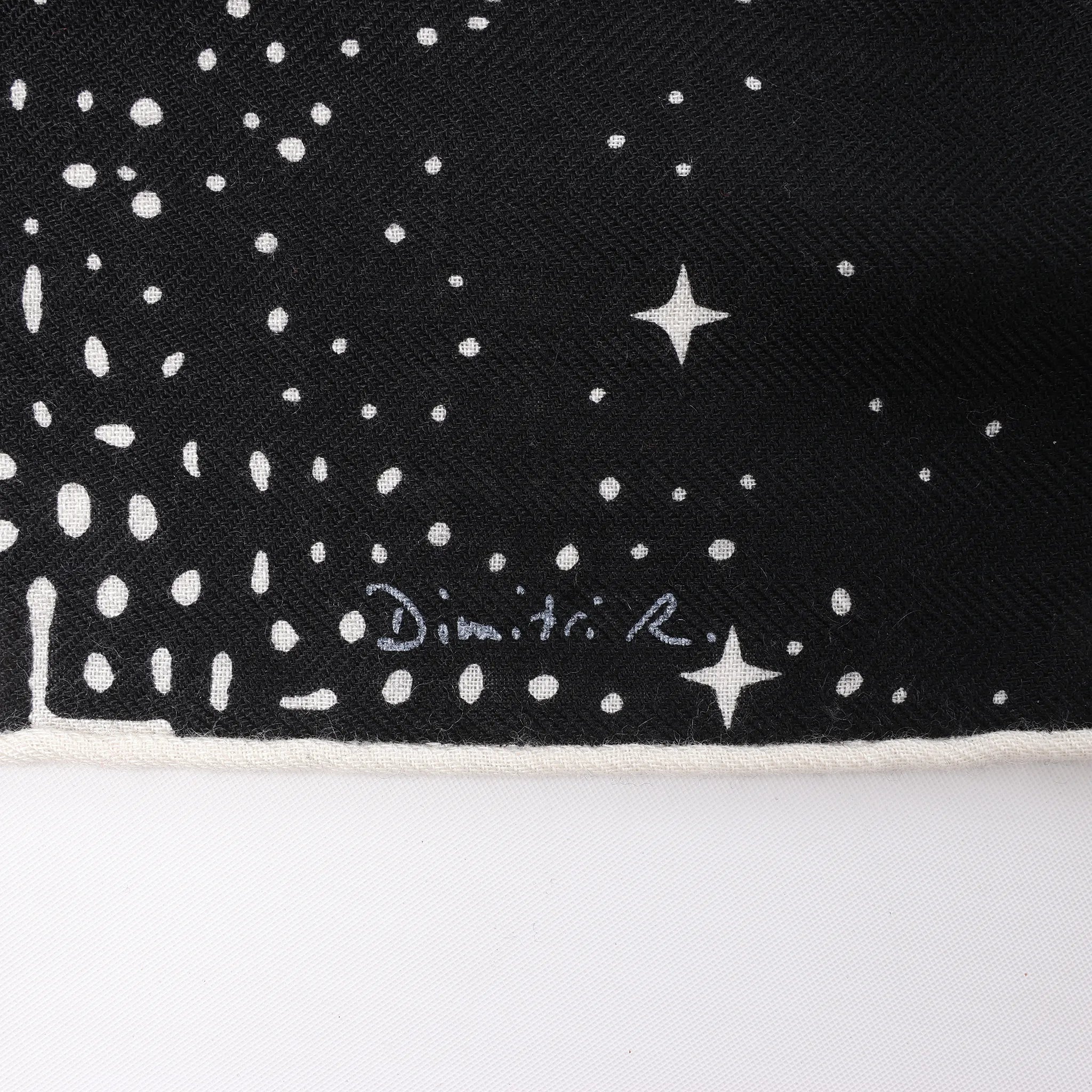 Hermès Carré 140 "Clair De Lune" Cashmere x Silk Scarve in Black