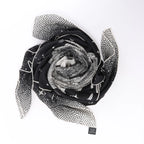 Hermès Carré 140 "Clair De Lune" Cashmere x Silk Scarve in Black