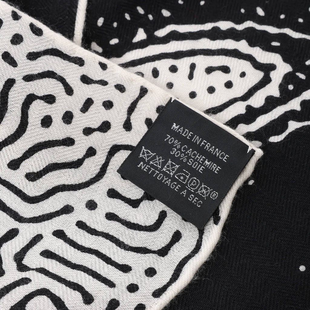 Hermès Carré 140 "Clair De Lune" Cashmere x Silk Scarve in Black