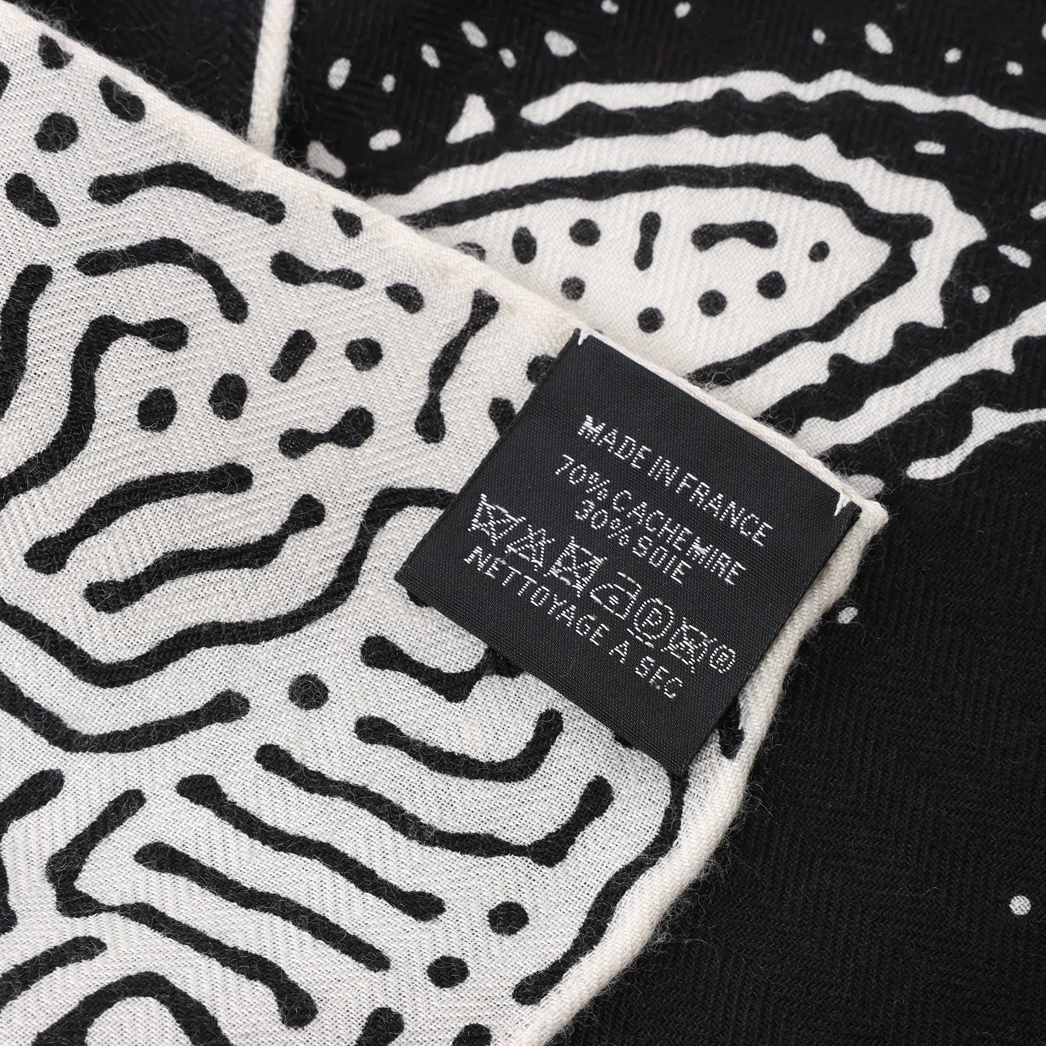 Hermès Carré 140 "Clair De Lune" Cashmere x Silk Scarve in Black