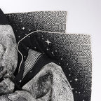 Hermès Carré 140 "Clair De Lune" Cashmere x Silk Scarve in Black