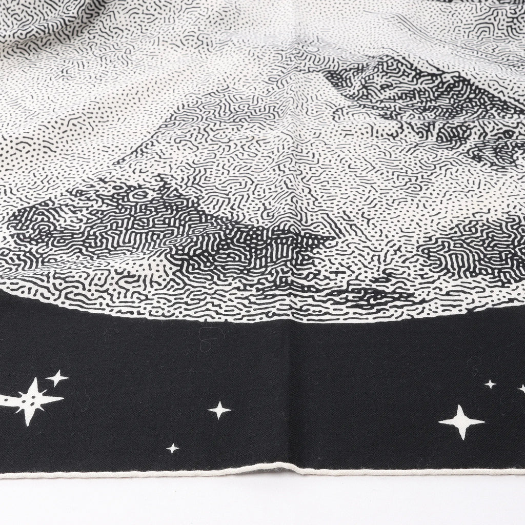 Hermès Carré 140 "Clair De Lune" Cashmere x Silk Scarve in Black