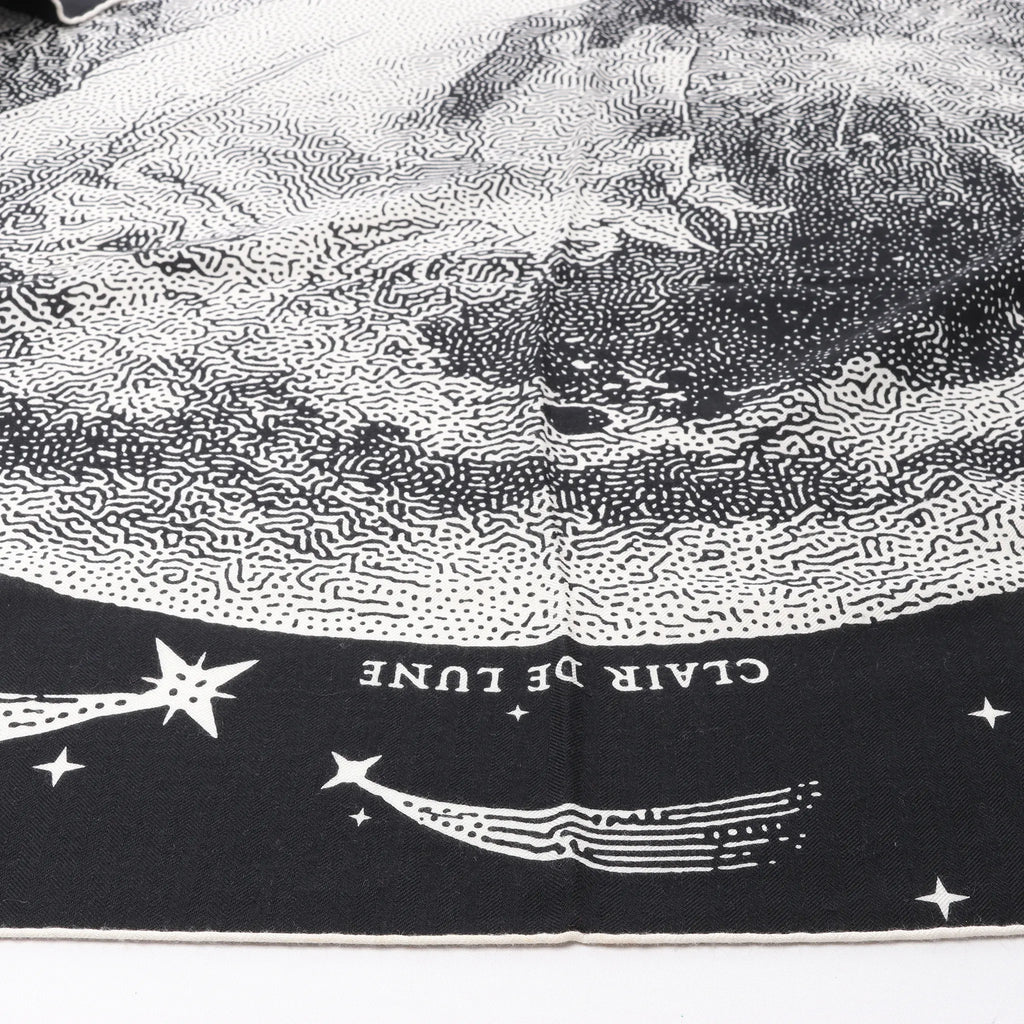 Hermès Carré 140 "Clair De Lune" Cashmere x Silk Scarve in Black