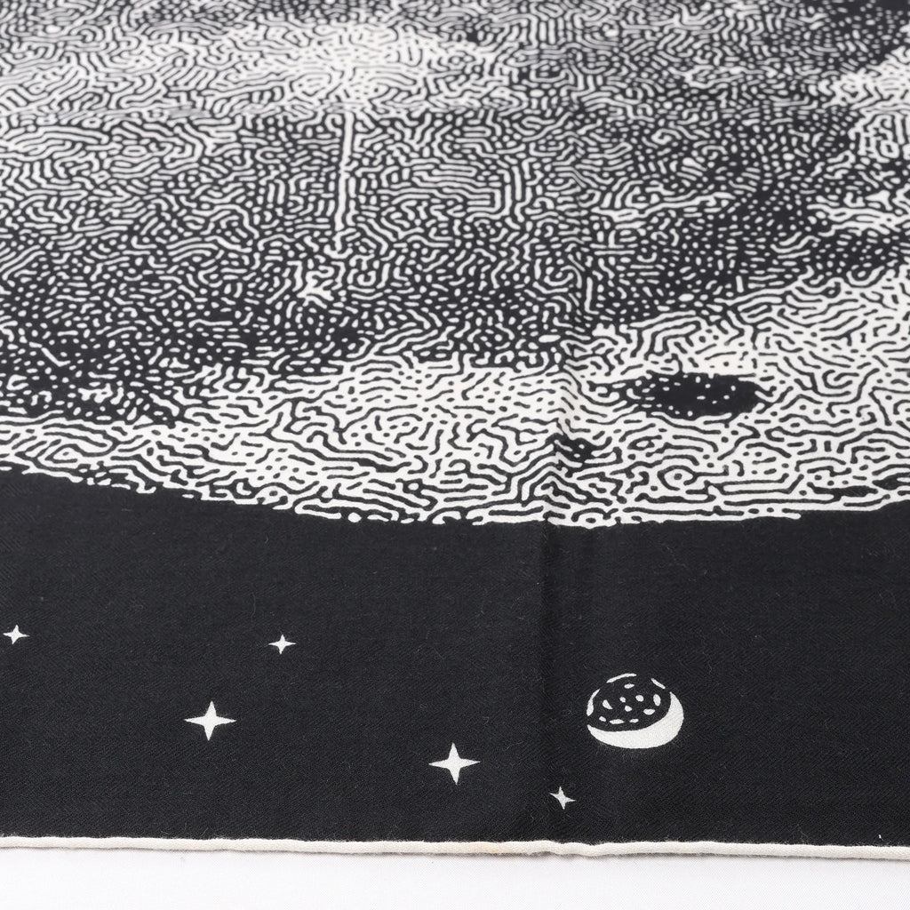 Hermès Carré 140 "Clair De Lune" Cashmere x Silk Scarve in Black