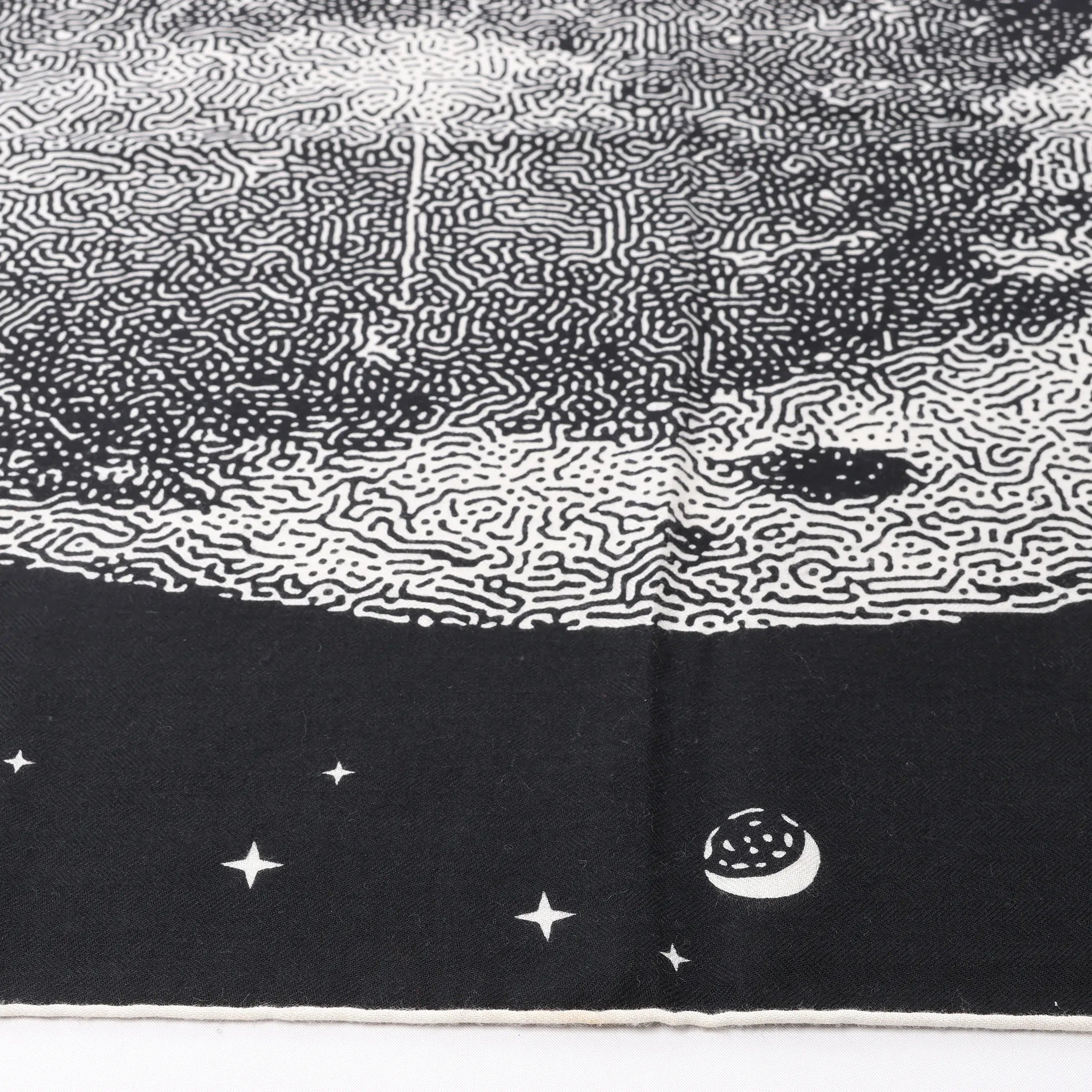 Hermès Carré 140 "Clair De Lune" Cashmere x Silk Scarve in Black