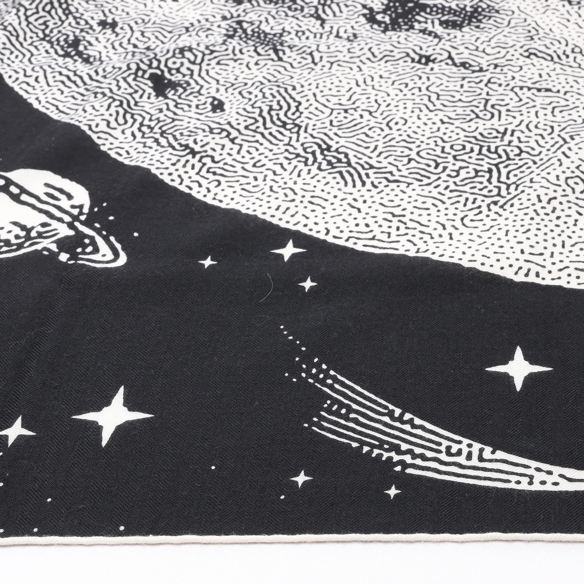Hermès Carré 140 "Clair De Lune" Cashmere x Silk Scarve in Black
