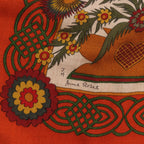 Hermès Carré 140 "Decoupages" Cashmere x Silk handkerchief in Orange