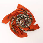 Hermès Carré 140 "Decoupages" Cashmere x Silk handkerchief in Orange