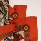 Hermès Carré 140 "Decoupages" Cashmere x Silk handkerchief in Orange