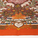 Hermès Carré 140 "Decoupages" Cashmere x Silk handkerchief in Orange