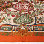 Hermès Carré 140 "Decoupages" Cashmere x Silk handkerchief in Orange